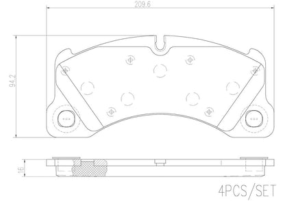 BREMBO P65021N Brembo P65021N Premium Ceramic Front Disc Brake Pad Set PORSCHE/VW OE# 7P0698151