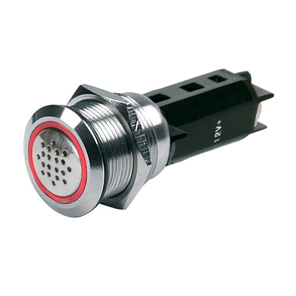 BEP 80-511-0009-00 BEP 12V Buzzer w/Red LED Warning Light - Stainless Steel