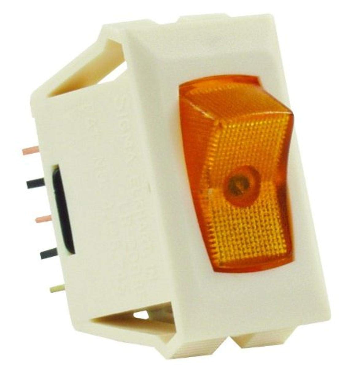 JR PRODUCTS 12575 JR Products 12575 Amber/Ivory SPST Illuminated On/Off Switch