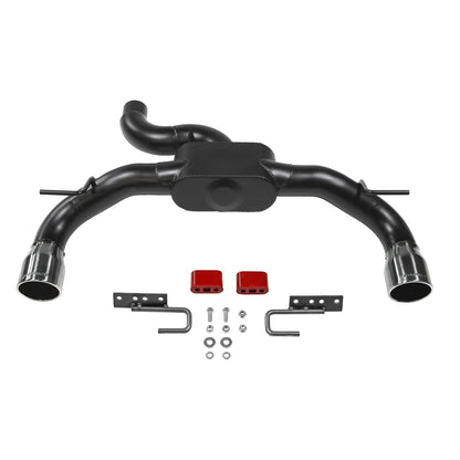 FLOWMASTER 818120 Flowmaster 818120 Outlaw Axle-Back Exhaust Kit 3 Inch 409 Stainless Steel Dual Exit 4 Inch Black Chrome Tips Compatible with 2021-2024 Ford Bronco 2.3L 2.7L 2 & 4-wheel drive 2 & 4 Door