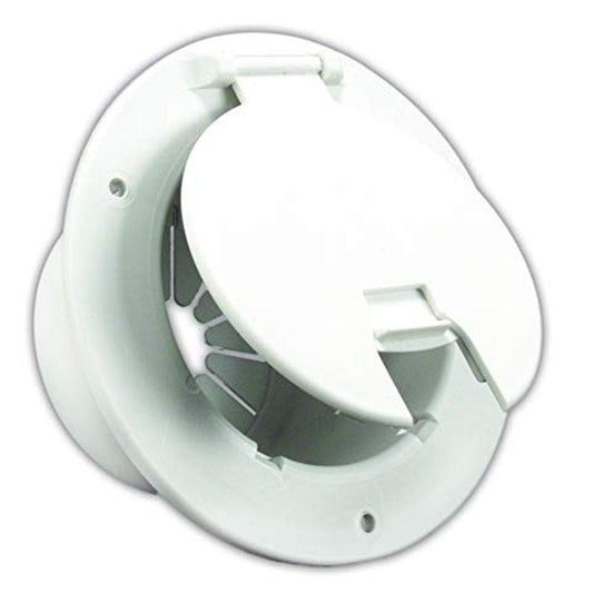 JR PRODUCTS 541-2-A JR Products 541-2-A Polar White Deluxe Round Electric Cable Hatch with Back
