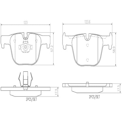 BREMBO P06072N Brembo P06072N Premium Ceramic Rear Disc Brake Pad Set BMW OE# 34216850570