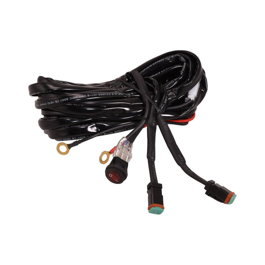 TRAILFX WRHRNSS2 Fog Light Wiring Harness, Replacement Wiring Harness for TrailFX Cube Pairs, 9.4 Foot, Waterproof Deutsch Connector, Rocker On/Off Switch, 30A Fuse, 12V Relay TrailFX WRHRNSS2