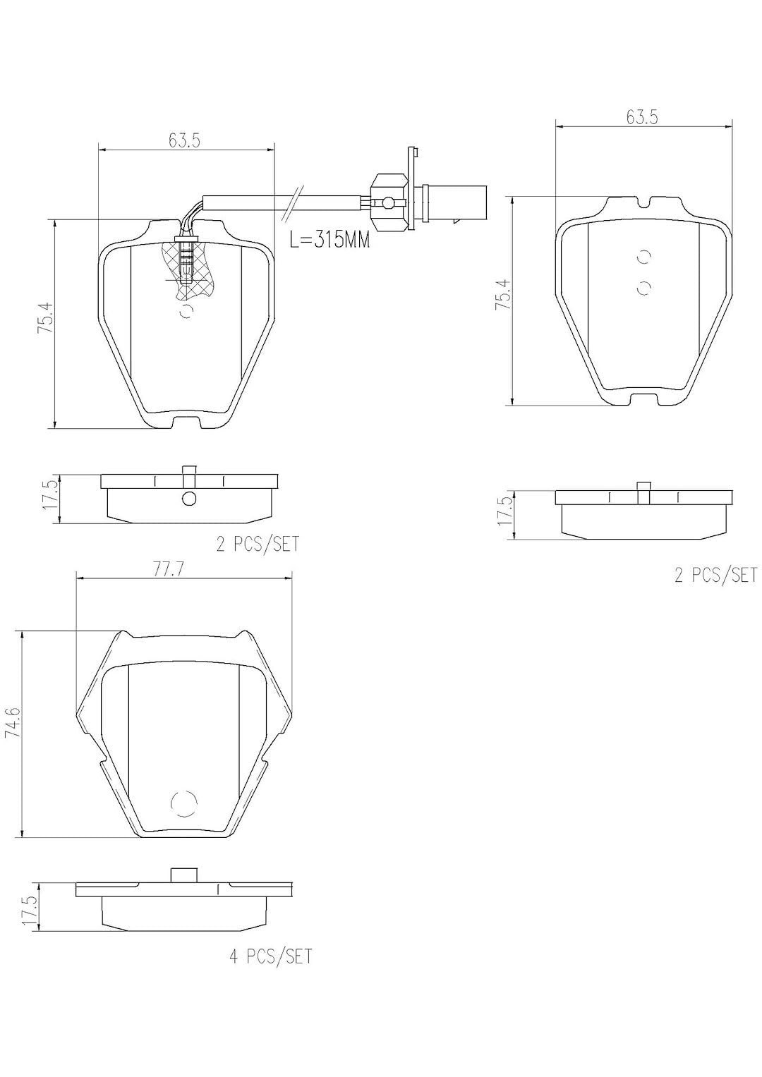 BREMBO P85067N Brembo P85067N Premium Ceramic Front Disc Brake Pad Set AUDI/VW OE# 4B0698151S
