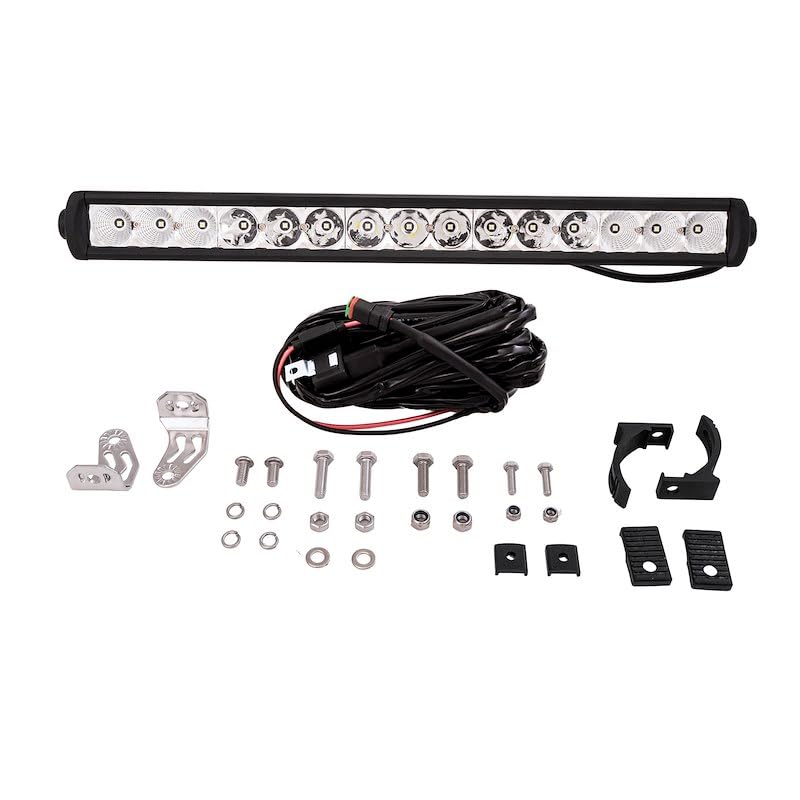 TRAILFX 20SRCM TrailFX Light Bar 20SRCM, LED, 20 Inch Length, 15 Clear 5 Watt Bulbs, 8 Degree Spot and 90 Degree Flood Combo Beam, Clear Polycarbonate Lens, 75 Watt Blubs Amp Draw 1.15 AMP At 12 Volts