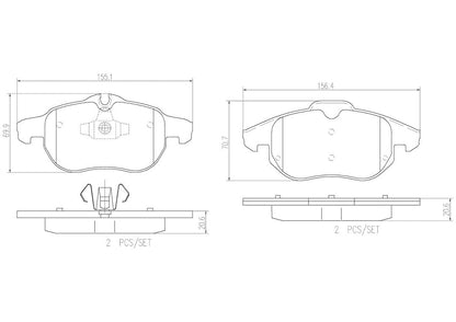 BREMBO P59043N Brembo P59043N Premium Ceramic Front Disc Brake Pad Set CADILLAC/CHEVROLET/FIAT/HOLDEN/HSV/OPEL/SAAB/VAUXHALL OE# 1605136