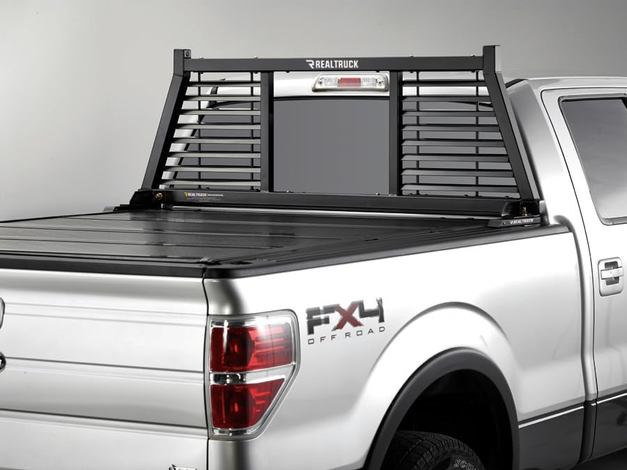 Backrack 148LV RealTruck BACKRACK Half Louvered Rack Frame Only – Black, No Drill – 148LV – 2001-2025 Chevrolet/GMC Silverado/Sierra 2500/3500HD; 2017-2025 Dodge RAM 1500/2500/3500; 2004-2025 Nissan Titan & Others