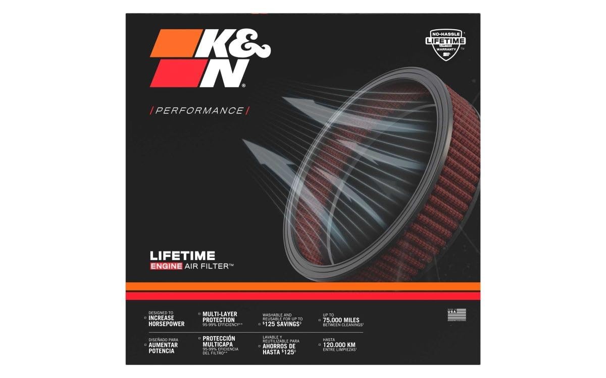 K&N FILTER E-0660 K&N High-Flow Original Lifetime Engine Air Filter: Increase Power & Acceleration, Washable, Premium, Replacement Car Air Filter: Compatible with 2015-2026 Porshe Macan E-0660