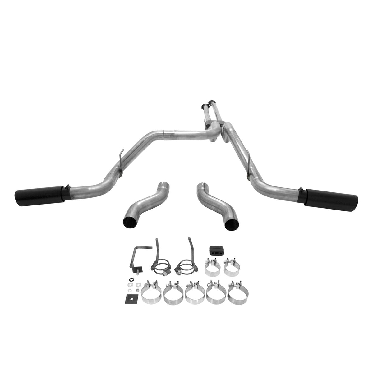 FLOWMASTER 817692 Flowmaster 817692 Outlaw Cat-Back Exhaust Kit 3 Inch Stainless Steel Dual 4 Inch Black Stainless Tips Compatible with 2009-2021 Toyota Tundra 4.6L 4.7L 5.7L exc Reg Cab Short Bed Double Cab Long Bed