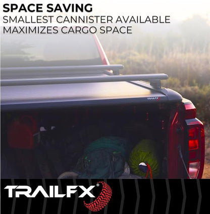 TRAILFX TFX6001 TrailFX TFX6001 Hard Retractable Tonneau Cover Fits 2020-2021 Chevrolet Silverado 1500 Manual Retractable with Key Lock Black Matte Powder Coated Aluminum Top Rail Mount with T-Slot Rails