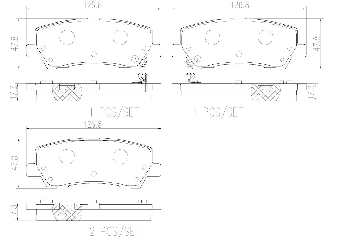 BREMBO P24205N Brembo P24205N Premium Ceramic Rear Disc Brake Pad Set FORD OE# FR3Z2200A