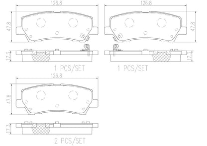 BREMBO P24205N Brembo P24205N Premium Ceramic Rear Disc Brake Pad Set FORD OE# FR3Z2200A