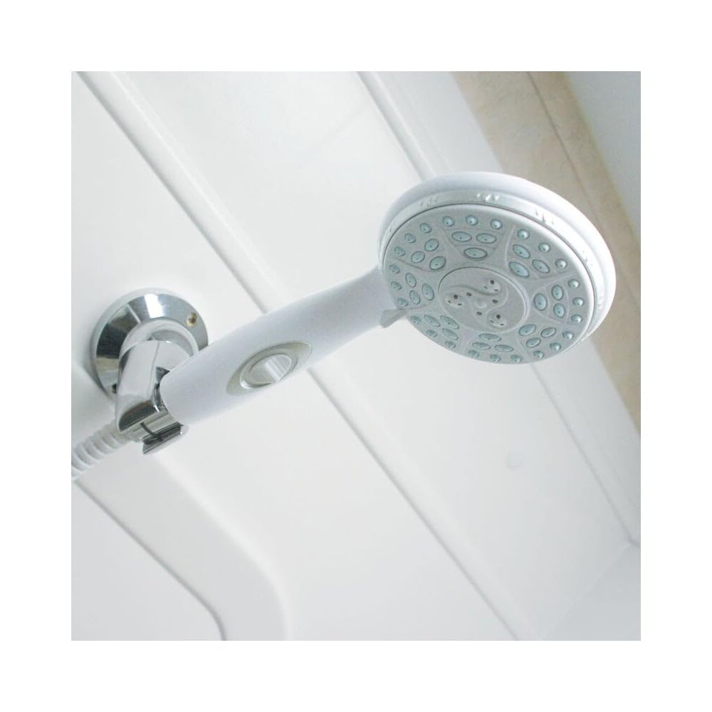 CAMCO 43714 Camco RV/Marine Shower Head Kit | Conserve Water with Convenient On/Off Switch | Ergonomically Designed | White (43714)