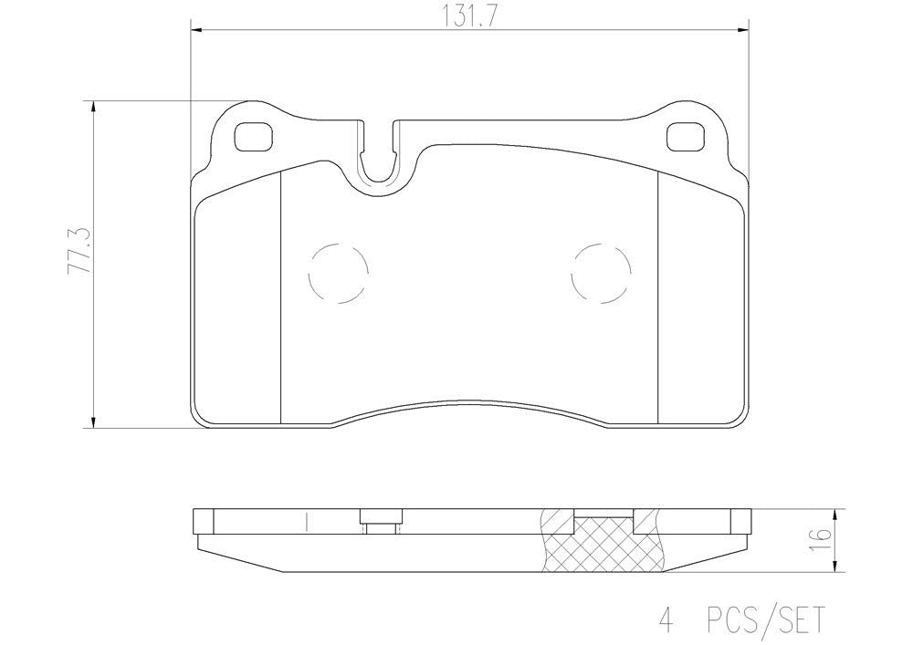 BREMBO P85116N Brembo P85116N Premium Ceramic Front Disc Brake Pad Set ASTON MARTIN/AUDI/FERRARI OE# 8J0698151D