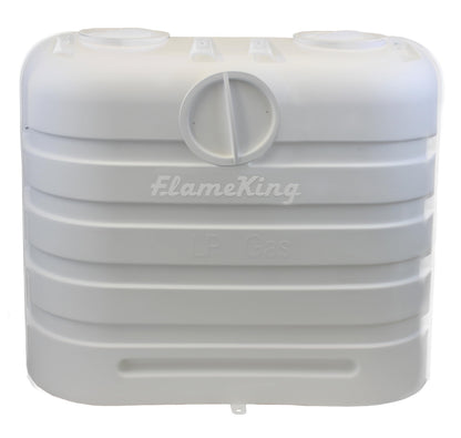 FLAME KING YSN-PCC-RV30-WHT Flame King Dual 30LB LP Propane Tank Light Plastic Heavy Duty Cover for RV, Travel Trailer, Camper - White
