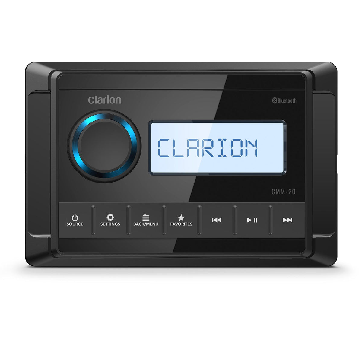 CLARION 010-03223-00 Clarion CMM-20 Marine Source Unit with LCD Display, IP66 Weatherproof Rating, Weather Band, Bluetooth