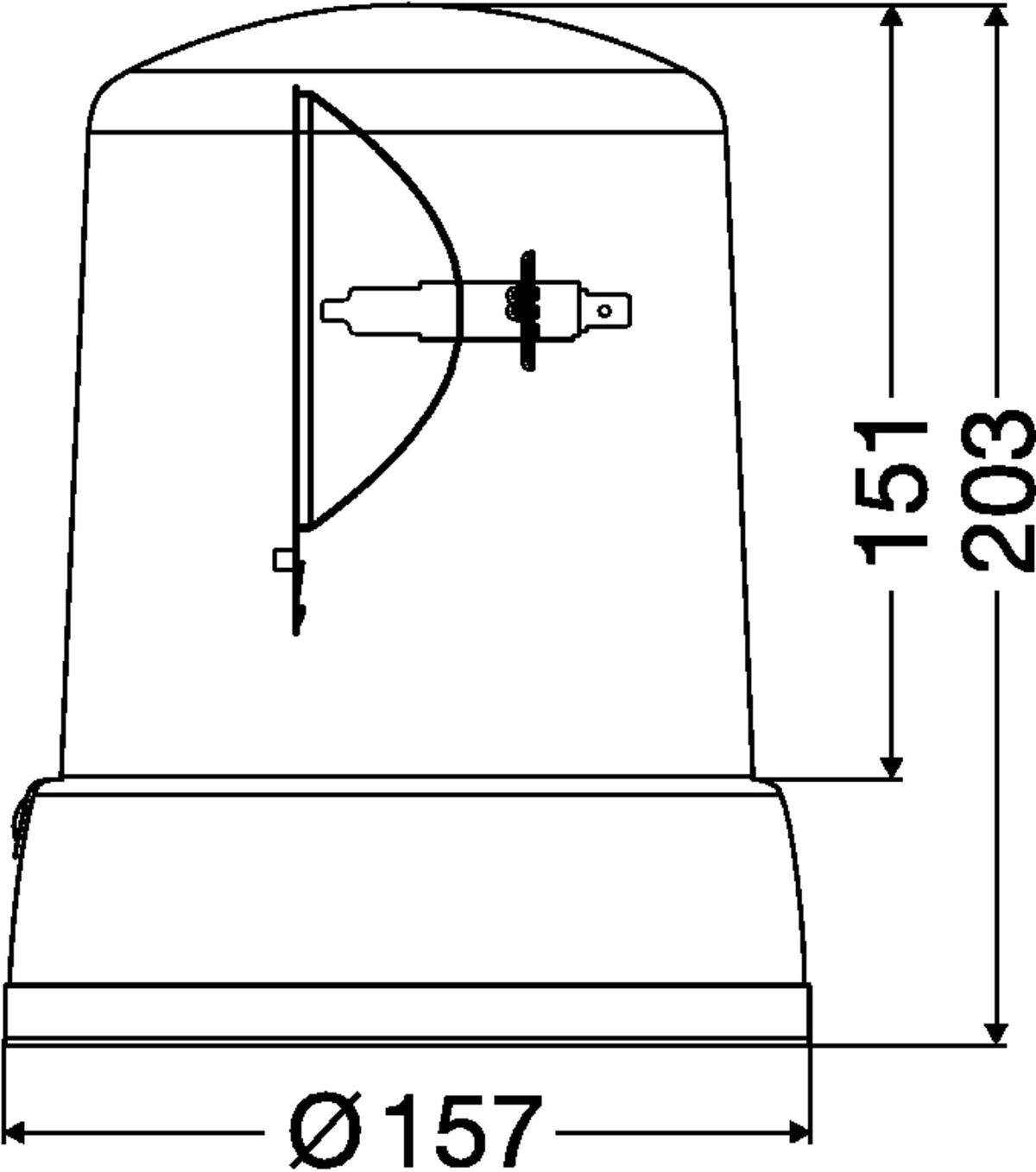 Hella 008062111 2RL 008 062-111 Halogen-Rotating Beacon