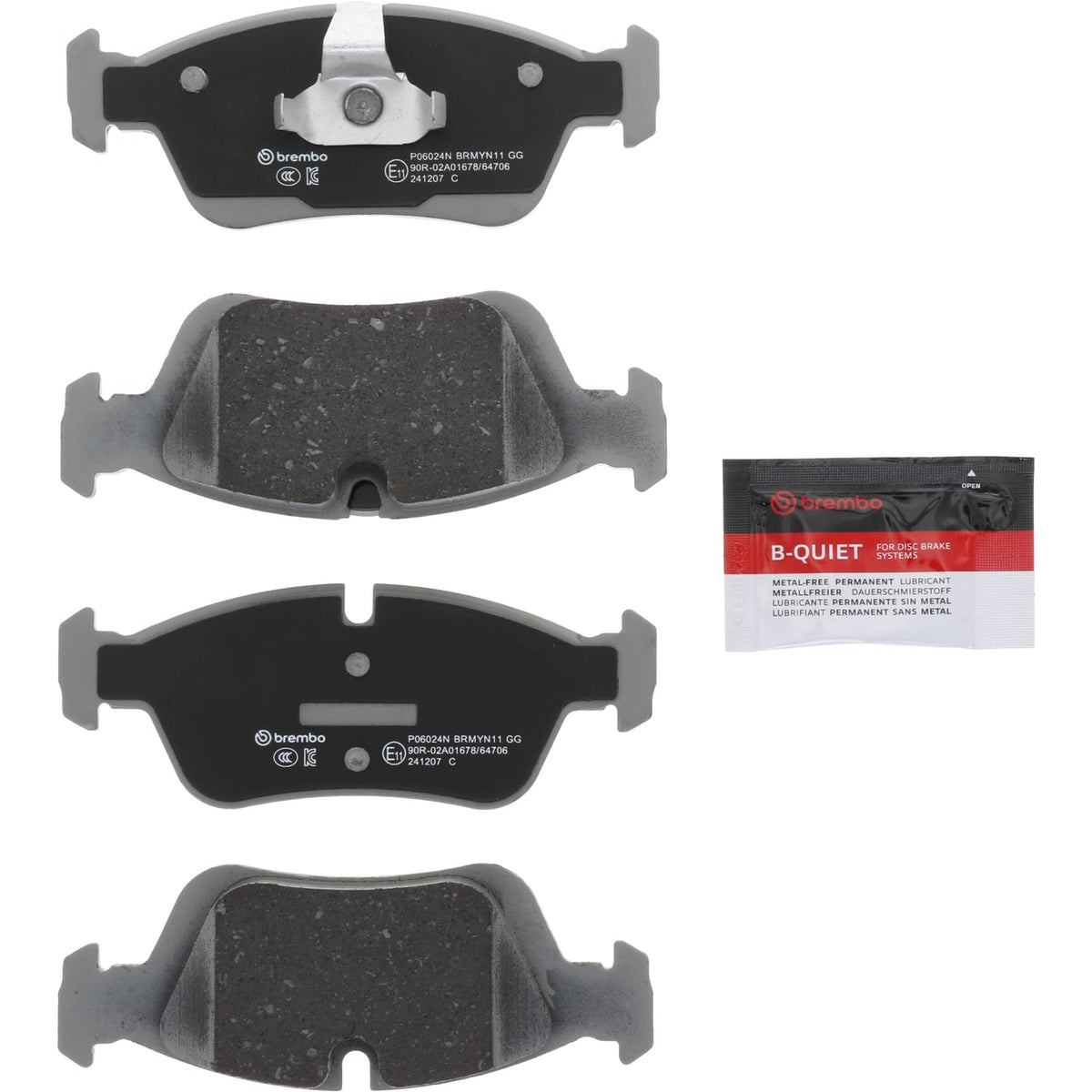BREMBO P06024N Brembo P06024N Premium Ceramic Front Disc Brake Pad Set ALPINA/BMW/BMW (BRILLIANCE)/WIESMANN OE# 34116761244