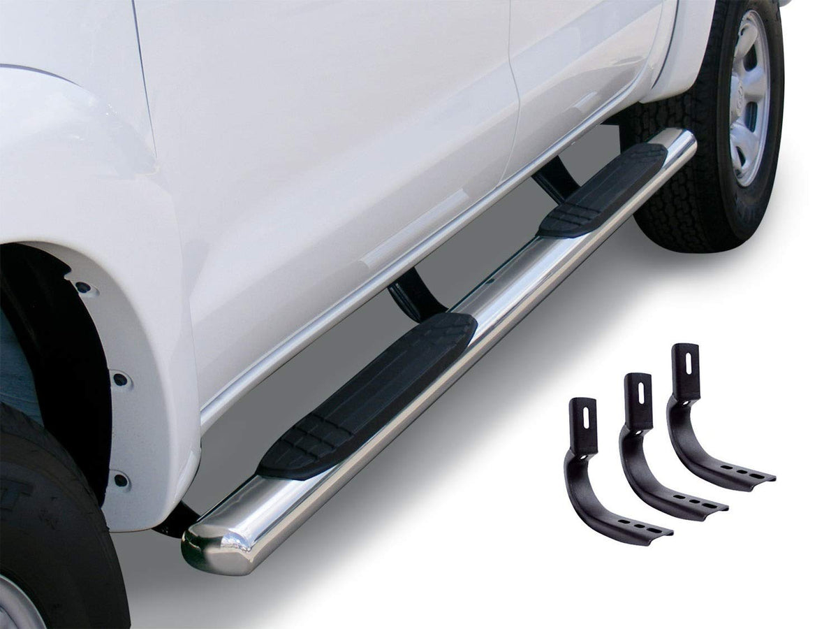 GO RHINO 684451687PS Go Rhino 4" OE Xtreme Sidesteps & Brackets | Stainless Steel, Polished | 684451687PS | Fits 2020-2024 Jeep Gladiator JT, 4-Door