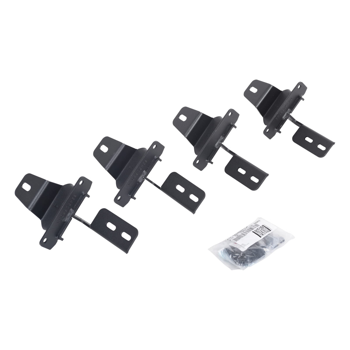 GO RHINO 6949276 Go Rhino V-Series V3 / RB10 Slim / RB20 Slim / RB30 Slim / RB30 Running Board Mounting Brackets | Mild Steel, Textured Black | 6949276 | Fits 2018-2024 Jeep Wrangler JL, 2-Door