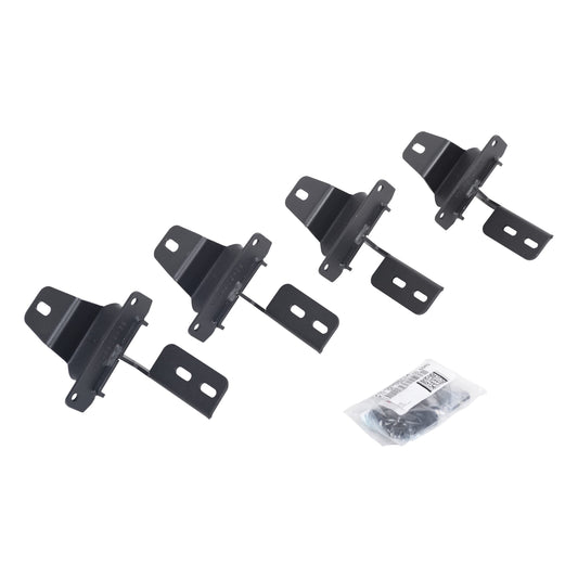 GO RHINO 6949276 Go Rhino V-Series V3 / RB10 Slim / RB20 Slim / RB30 Slim / RB30 Running Board Mounting Brackets | Mild Steel, Textured Black | 6949276 | Fits 2018-2024 Jeep Wrangler JL, 2-Door