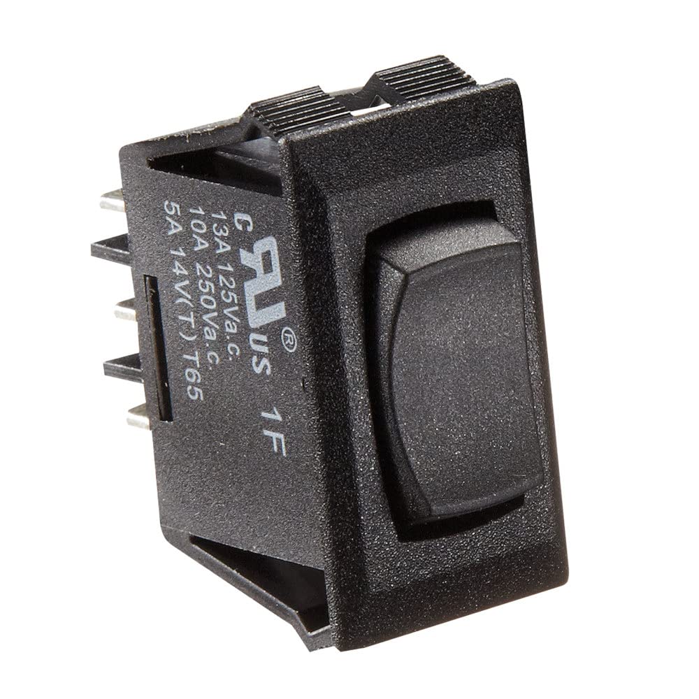 RV DESIGNER S341 RV Designer S341, 10A Momentary On/Off/Momentary On, Black DC Rocker Switch