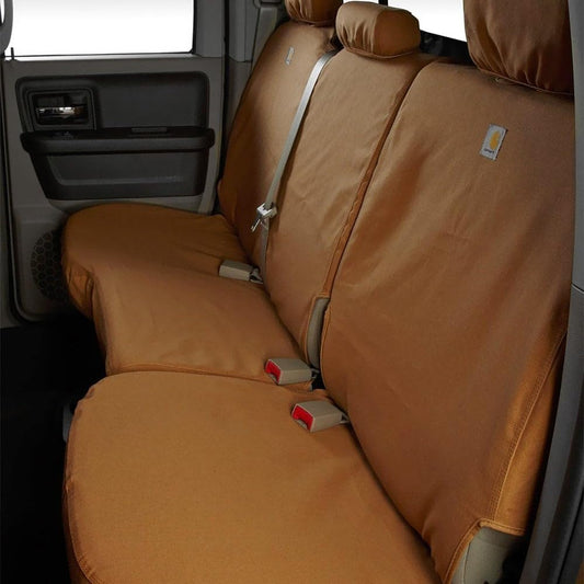 COVERCRAFT SSC8486CABN Covercraft Carhartt SeatSaver Custom Seat Covers | SSC8486CABN | 2nd Row 60/40 Bench Seat | for Select Chevrolet Silverado/GMC Sierra Models | Brown