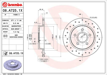 BREMBO 08A7251XC02 Brembo 08A7251XC02 BRAKE DISC