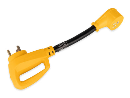 CAMCO 55155 Camco PowerGrip 12" Dogbone Electrical Adapter with Handle - 30 to 15 Amp