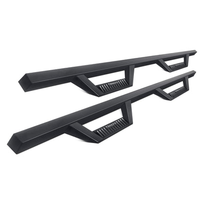TRAILFX DHS021B TrailFX Drop Hoop Nerf Bars with Drop Down Steps for Toyota Tundra Crew Max 2007-2021 Matte Black Powder Coated Steel Rocker Panel Mount with Mounting Hardware TrailFX DHS021B