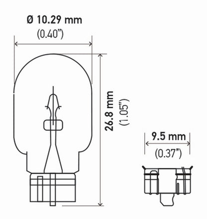 Hella 2821SB Bulb 2821 12V 3W W2.1X9.5D T3.25 E1 Sb, Multi