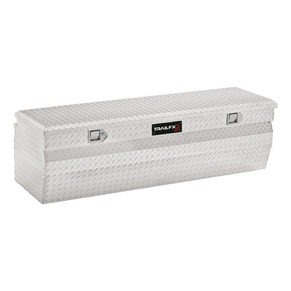TRAILFX 150581 Trailfx Angled Chest Tool Box Single Lid with Struts Polished 16-Gauge Diamond Tread Aluminum 13.5 Cubic Foot 54 Inch Length x 19-7/8 Inch Width x 17-1/8 Inch Height Bright Finish 150581