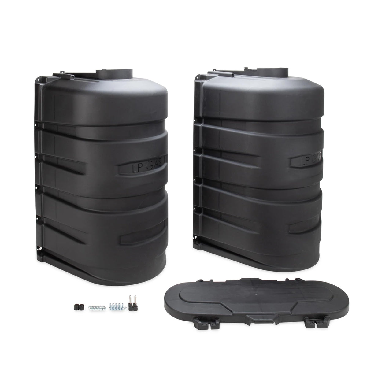 CAMCO 50512 Camco Double Propane Tank Cover for RV and Camper, 30 lb, Black, 50512