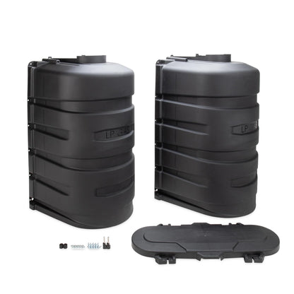 CAMCO 50512 Camco Double Propane Tank Cover for RV and Camper, 30 lb, Black, 50512