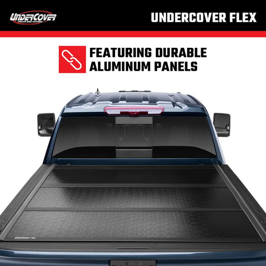 UNDERCOVER FX41007 RealTruck UnderCover Flex Hard Folding Truck Bed Tonneau Cover | FX41007 | Fits 2007 - 2021 Toyota Tundra w/o rail system 5' 7" Bed (66.7")