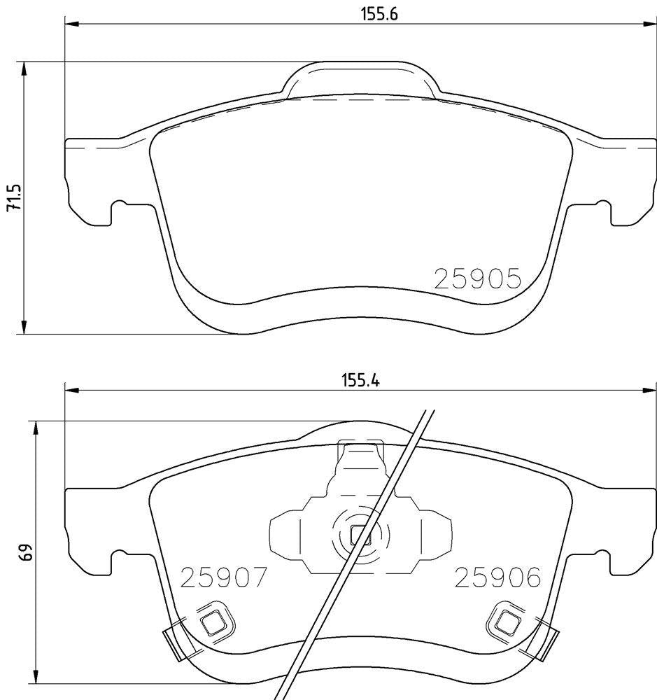 BREMBO P23167N Brembo P23167N Premium Ceramic Front Disc Brake Pad Set FIAT OE# 77366590