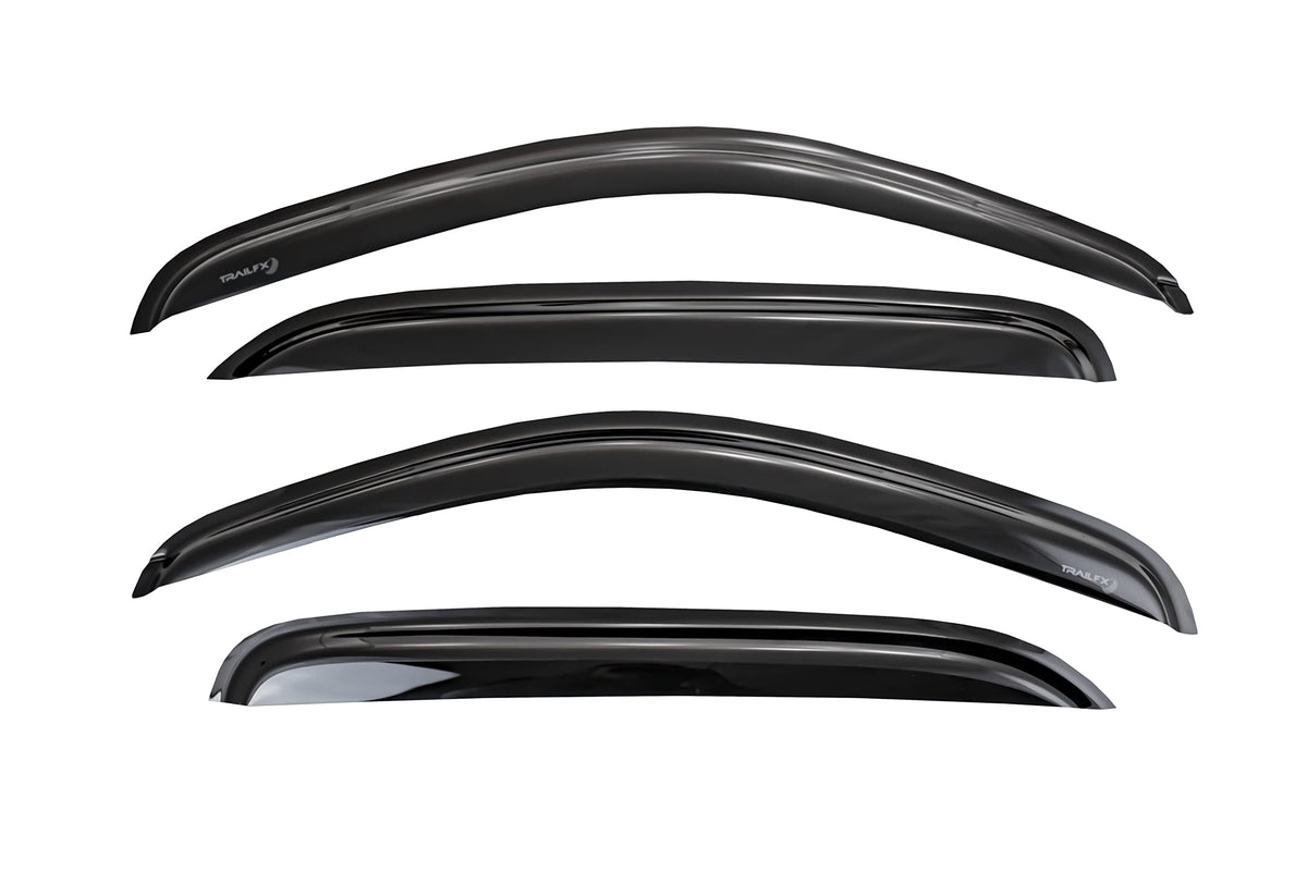 TRAILFX 4373H TrailFX Rainguard Window Vents Fits Ford F-250 F-350 F-450 450 Super Duty Crew Cab 1999-2016 Smoke Acrylic Low Profile Tape-On Side Four Piece Window Deflectors TrailFX 4953H