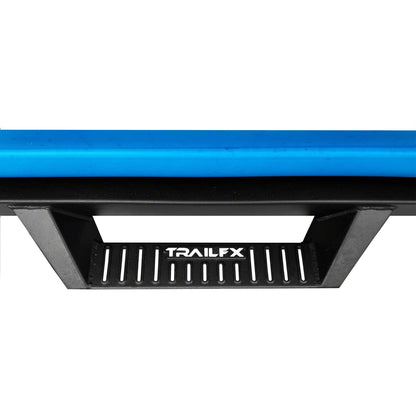 TRAILFX DHS004B TrailFX Drop Hoop Nerf Bars with Drop Down Steps for Chevrolet Silverado 1500 Crew Cab 2014-2018 Matte Black Powder Coated Steel Rocker Panel Mount TrailFX DHS004B