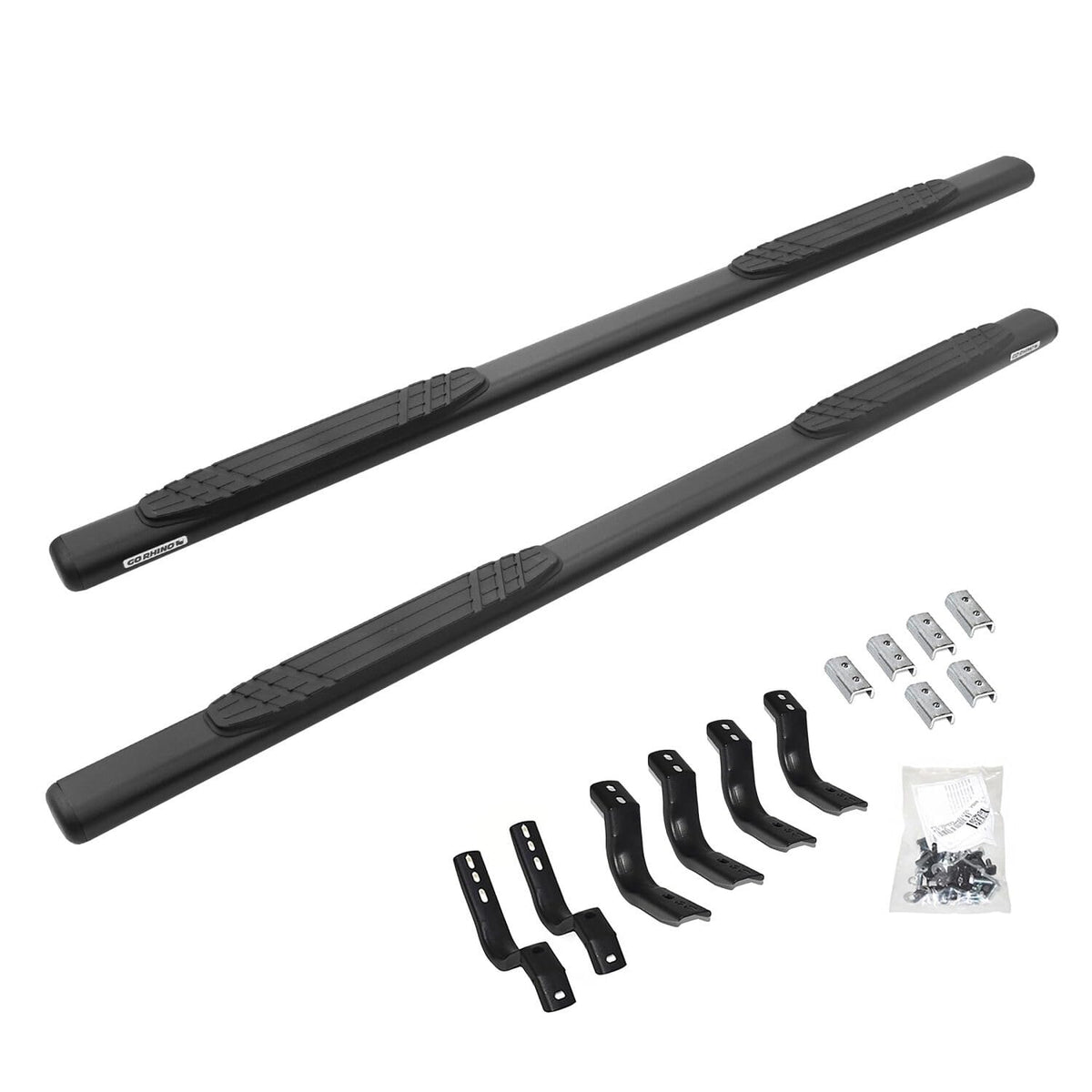 GO RHINO 684404587T Go Rhino 4" OE Xtreme Sidesteps & Brackets | Galvanized Steel, Textured Black | 684404587T | Fits 2007-2014 Chevrolet Silverado & GMC Sierra 1500, 2500HD, 3500HD Crew Cab (See Description)