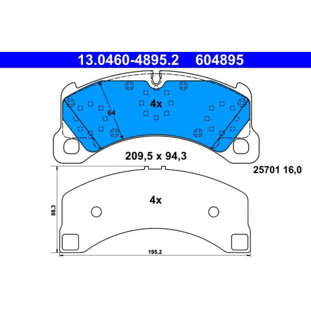 ATE 604895 Ate 13.0460-4895.2 Brake Calipers & Accessories