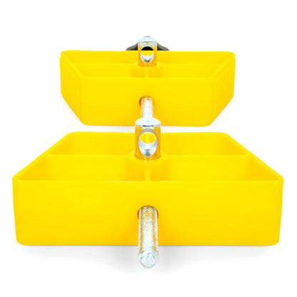 CAMCO 44642 Camco RV Wheel Chock Stabilizer w/Padlock - Stabilizes Your Trailer or Camper by Securing Tandem Tires to Prevent Movement While Parked - Compatible w/ 26" to 30" Tires - Large RV Wheel Stop (44642)