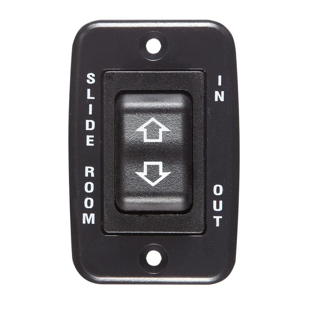 RV DESIGNER S141 RV Designer S141, Slide In / Slide Out Contoured Switch, 20 Amp Continuous, 40 Amp Peak, Black, DC Electrical, 2.3 Inch
