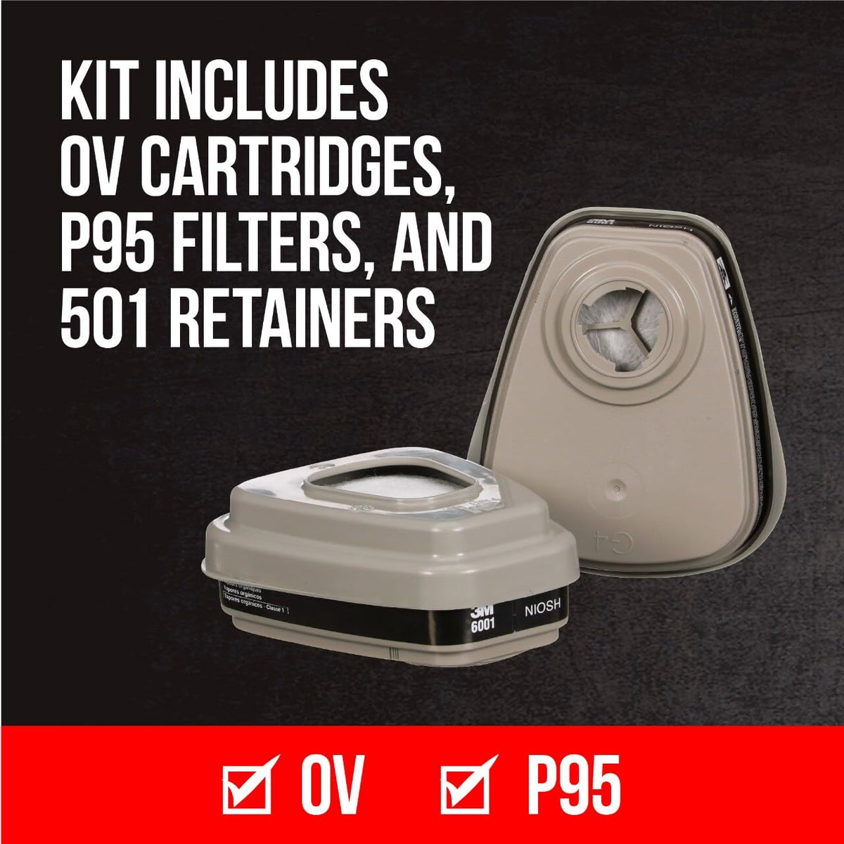 3M 54251 3M OV/P95 Paint Project Respirator 6211, Reusable Respirator, Medium, 1-Kit