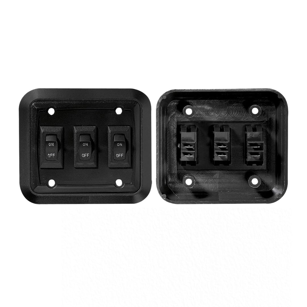 RV DESIGNER S660 RV Designer S660 Black Triple Wall Plate Switch w/Raised Bezel On/Off SPST