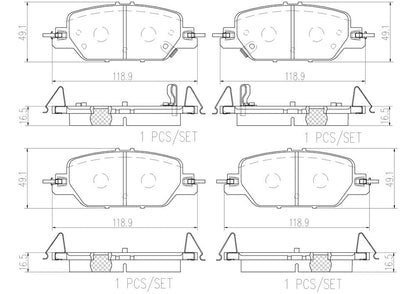 BREMBO P28097N Brembo P28097N Premium Ceramic Rear Disc Brake Pad Set HONDA OE# 43022TLAA00