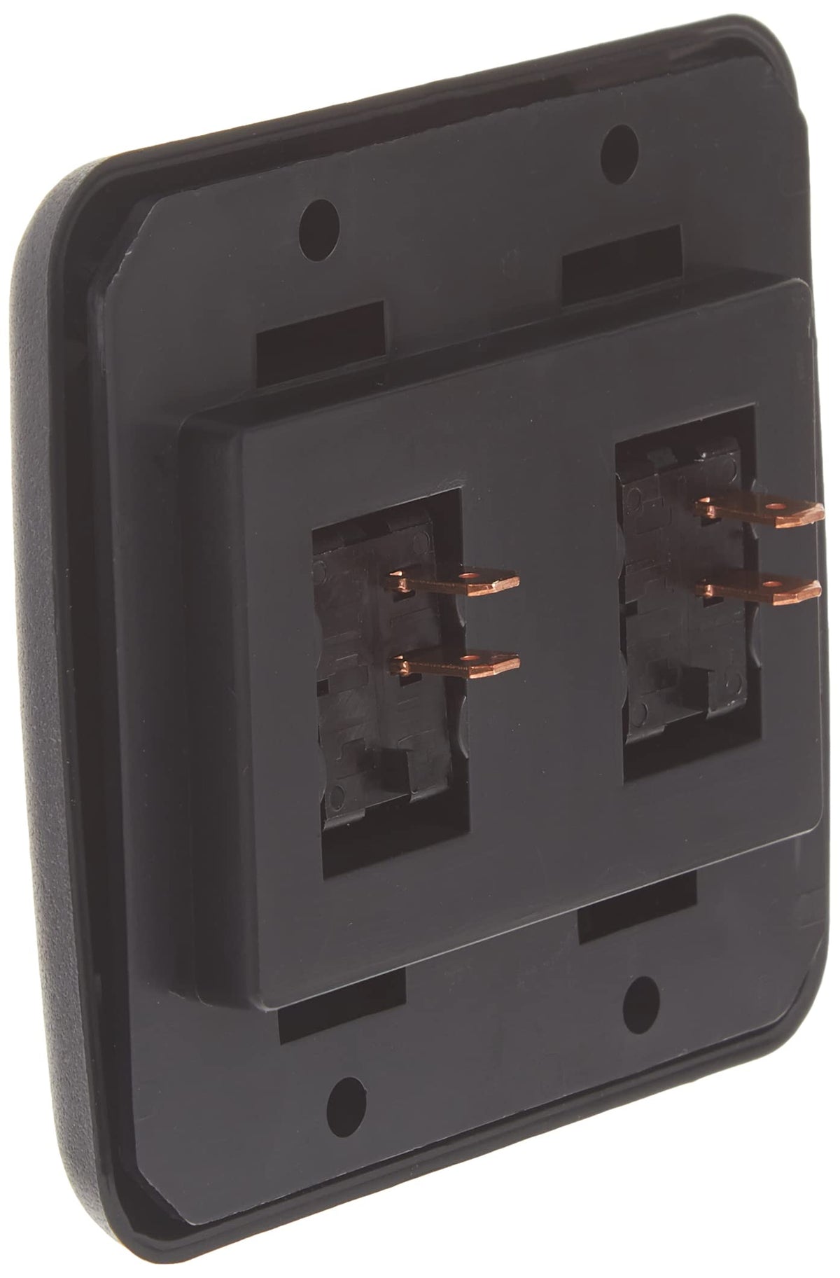 JR PRODUCTS 12235 JR Products 12235 Black Double SPST On-Off Switch with Bezel