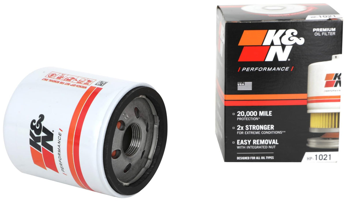 K&N HP-1021 Oil Filter: 20,000 Mile Engine Protection