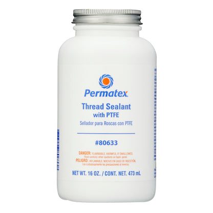 PERMATEX 80633 Permatex 80633 Thread Sealant with PTFE, 16 oz., red