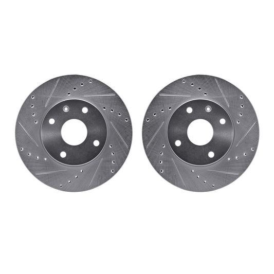 Dynamic Friction 7002-02022 BRAKE ROTOR DRILLED AND SLOTTED SILVER
