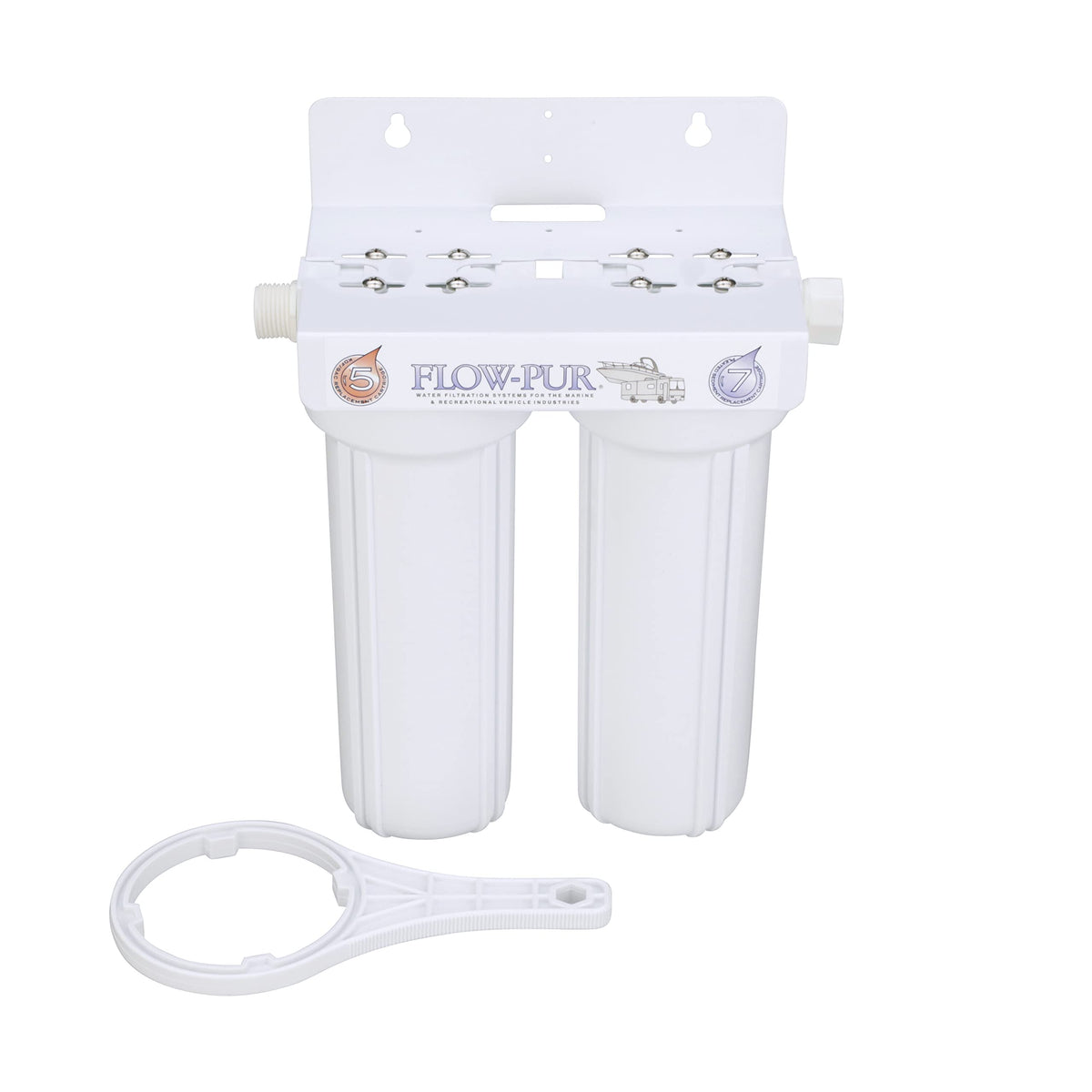 FLOW/PURWATT POE12DSA1KDF FLOW/PURWATT Watts 520022 RV/Boat Duo Exterior Water Filter with Garden Hose Fittings